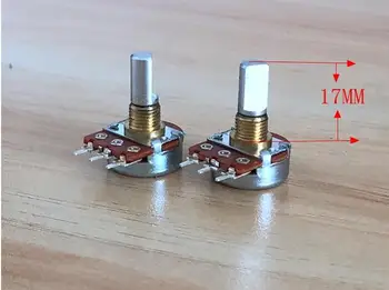 

2pcs/lot pjiap switch 16 type potentiometer for volume rotary resistor single B2K 3 feet half shaft handle 17MM