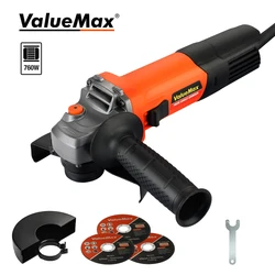 Youremax – meuleuse d'angle filaire 760W, Machine à poncer/couper, outil puissant 220 240V avec 3 disques de coupe 125mm 