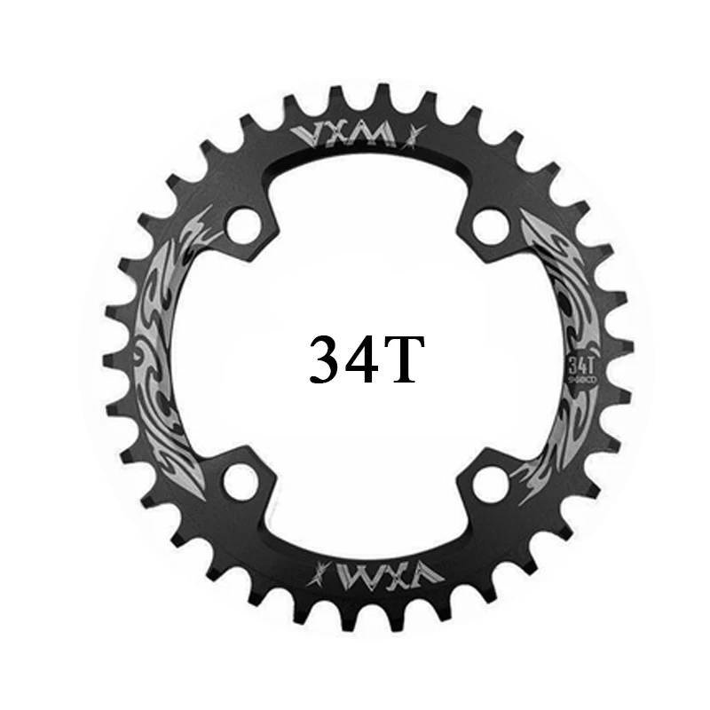 Round 34T black VXM 96BCD Round bicycle chainwheel 32T 34T 36T 38T MTB bike Chainring Tooth Plate mountain Crown for M4000 M4050 GX NX X1 Crank - Цвет: Round 34T black