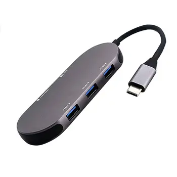

USB C 5In1 Hub Aluminum Alloy 3 USB3.0 Ports Adapter for MacBook Computer Laptop 667C
