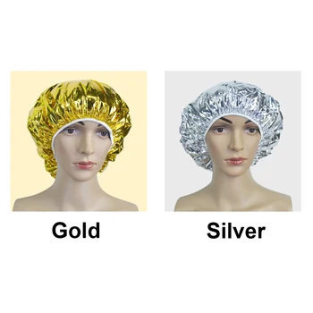 Online Haar Kappe Aluminium Folie Isolierung Wasserdicht Dusche Einweg Verwenden Ultra Dünne Salon Berufs Pflegende Trockenen Bad Hauben Hause