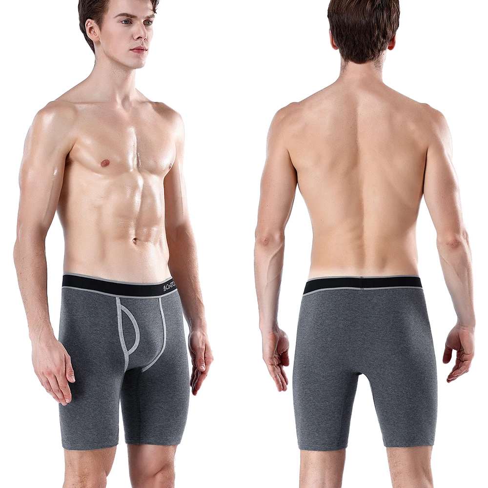 3pcs Long Boxers For Man Undrewear Print Men's Panties With Hole Cotton Mens Underpants Family Underwear Boxer Male Boxershorts