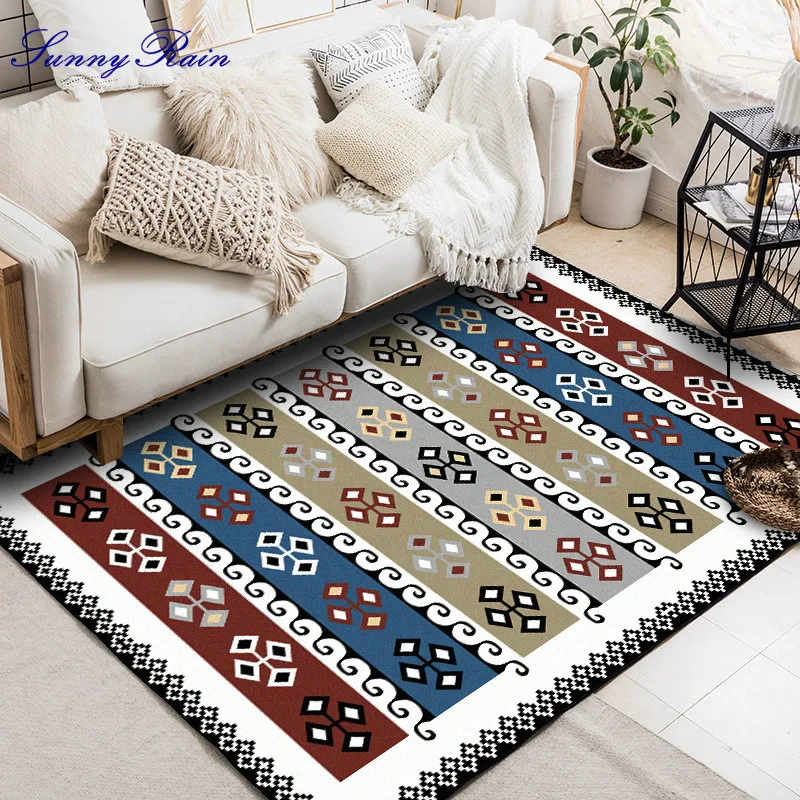 SunnyRain 1-piece флисовый коврик для коврики для гостиной и ковры для кухни кровать коврик для комнаты скольжение сопротивление