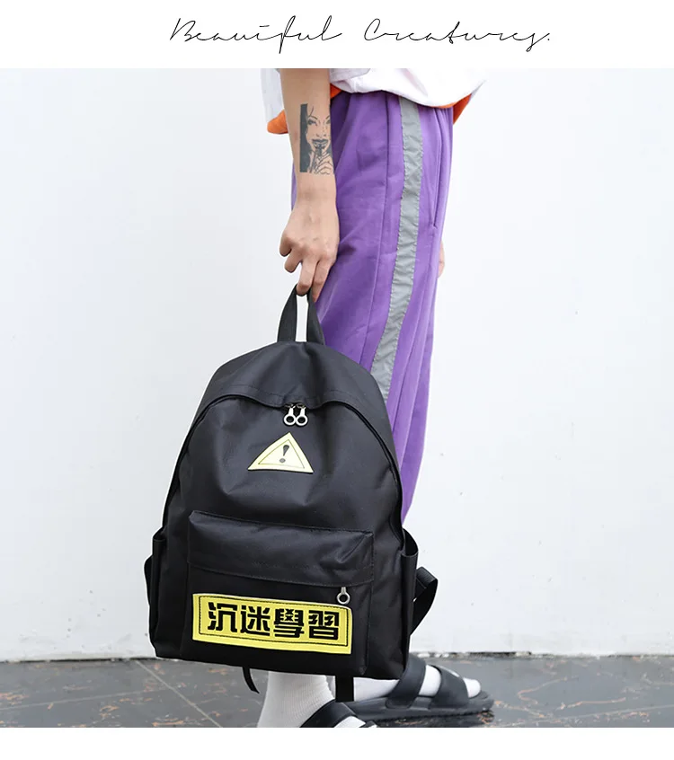 Currently Available Wholesale Canvas Students Backpack Outdoor Large-Volume Backpack Korean-style Schoolbag a Generation of Fat