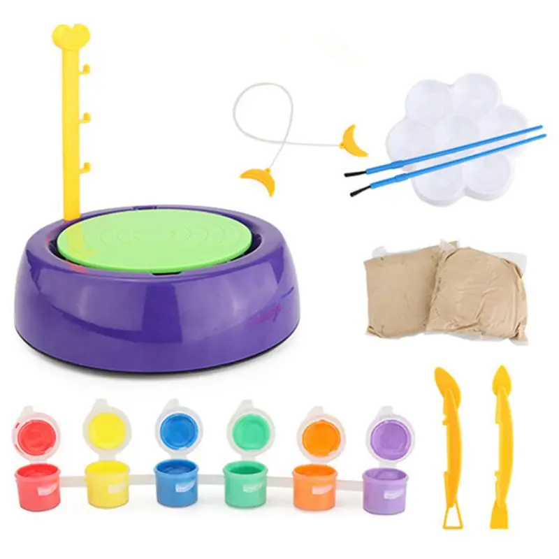 

Mini Diy Handmade Ceramic Pottery Machine Pottery Wheels Kids Arts Craft Educational Gift Toy For Children