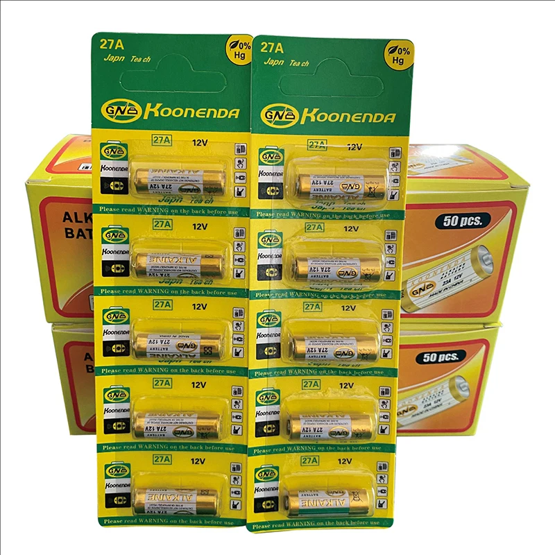 Dry Alkaline Battery A27 G27A 27MN MS27 GP27A L828 V27GA ALK27A 10PCS 27A 12V For Doorbell Walkman Car Alarm Remote control