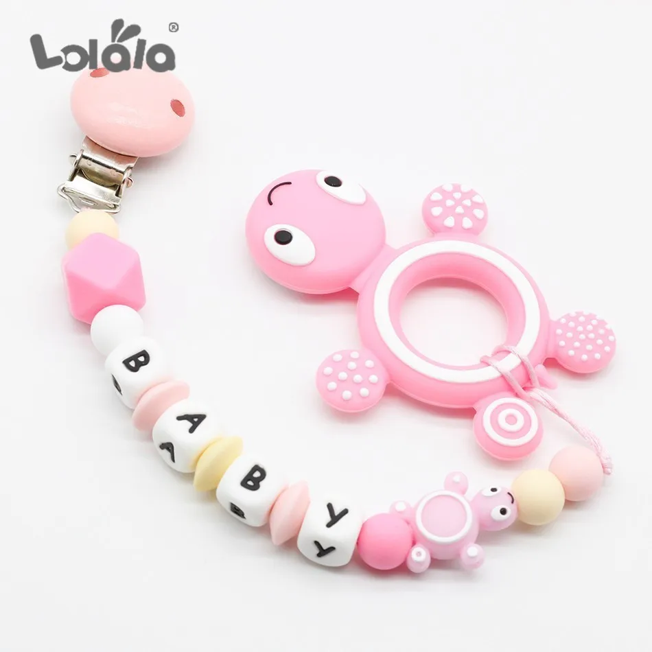 Special Offers Chain Pacifier-Clips Personalise Private Custom Baby Name Silicone Abacus-Dummy Teething 16WW9xMo