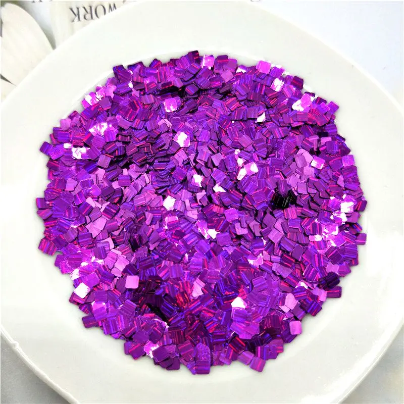 purple Ультратонкая 3 мм квадратная блестка лазерная полоса блестка 3D блестка для ногтей блестка ЭО-дружественная блестка из ПЭТ для украшения для ногтей 10 г - Цвет: purple