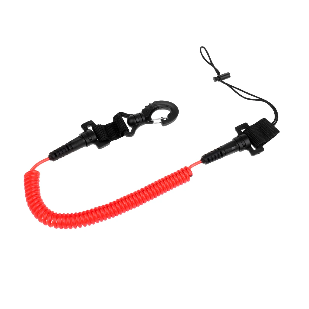 90.5" Stretch Length Surfboard SUP Canoe Kayak Coil Paddle Leash Secure Fishing Diving Accessories Lanyard Cord Blue/Yellow/Red - Цвет: Красный