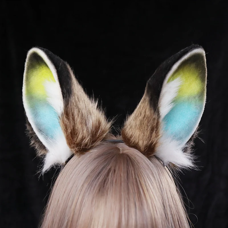 

Custom Hand Made Animal Ears Columbia Basin Dwarf Rabbit Dwarf Rabbit Hair Hoop Simulation Animal Headdress Hair Band Cosplay Pr