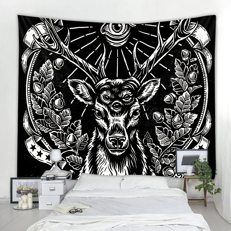 Happiness Witchcraft Decoration Tapestry Mandala Bohemian Tapestry Art Deco Blanket Curtain Hanging at Home Bedroom