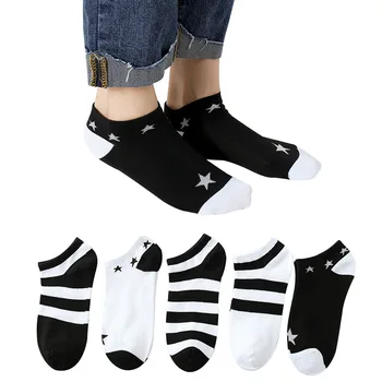 

Summer Stripe Men's Socks Candy Color Cotton Shallow Mouth Man Boat Socks Invisiblee Male Socks 5pairs/lot =10pieces