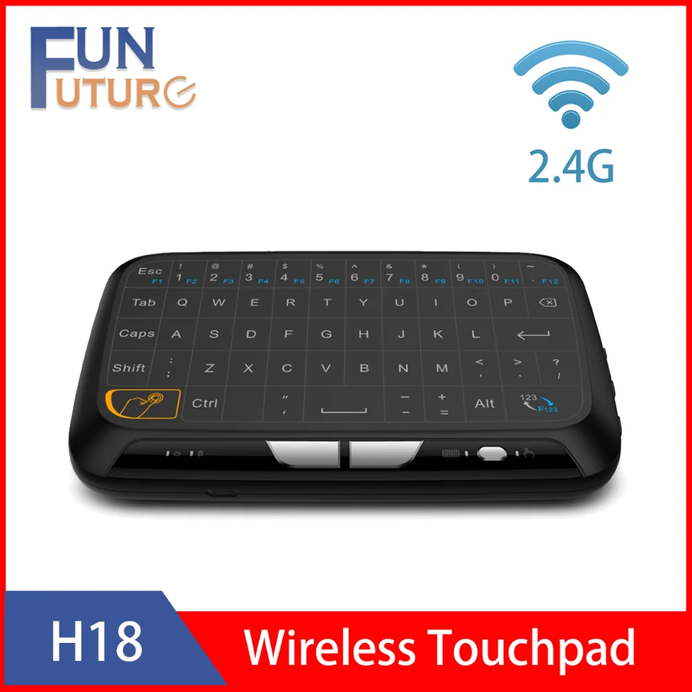 Мини H20 беспроводная клавиатура с подсветкой тачпадом Air mouse ИК пульт
