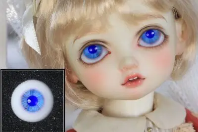 GoodQuality DeepBlue Iris&Black Pupil 14mm Glass BJD Eyes for Joint 1/4 BJD Doll 