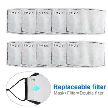 

10PCS/SET PM2.5 Filter Paper Anti Haze Cycling Face Mask Anti Dust Mask Activated Carbon Filter Paper Health Care