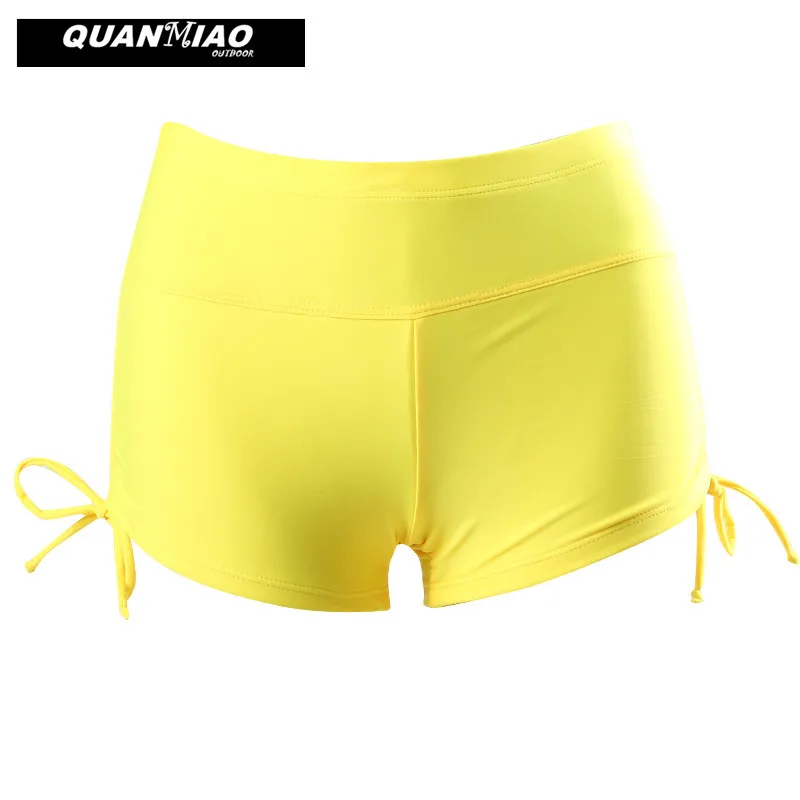 QuanMiao Summer Women's Beach Surfing Shorts Moisture Wicking Quick Dry Swim Shorty Shorts Yoga Short women sports shorts women swim bottoms