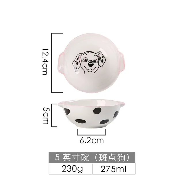 9-5 inch bowl 3D мультяшная тарелка с животным, миска, ложка, набор, милая детская миска для лапши, тарелка для завтрака, тарелка для закуски, декоративная посуда, салатная керамическая тарелка - Цвет: 9-5 inch bowl