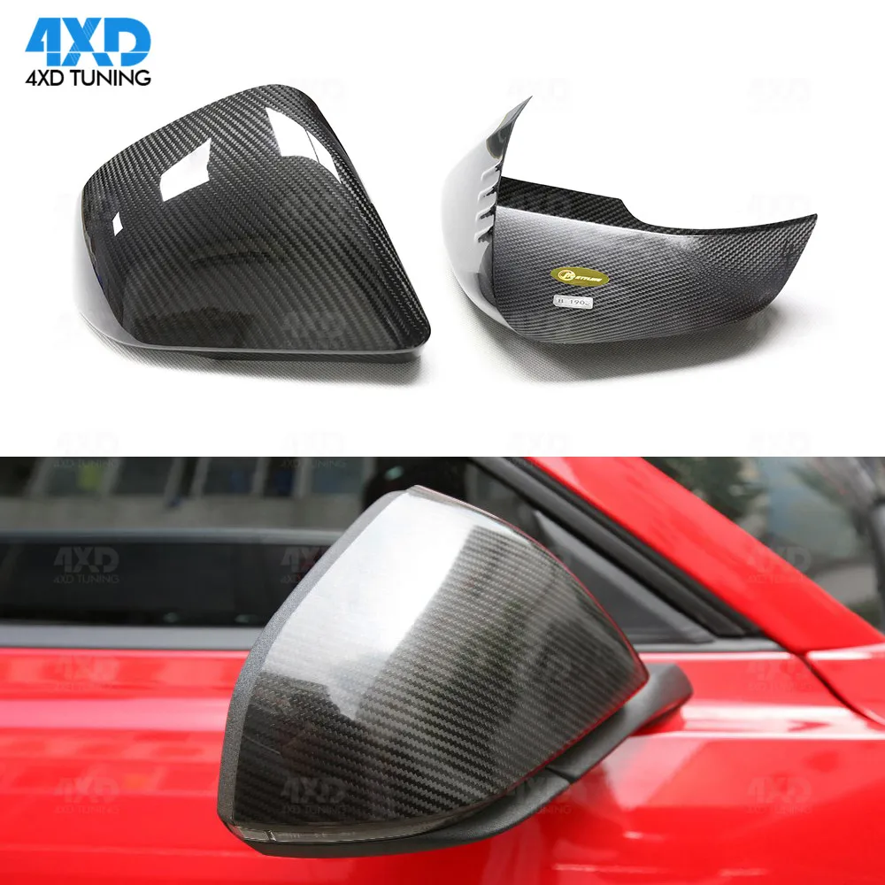 

Dry Carbon Mirror Cover For Ford Mustang RearView Mirror Cover with Tuning Light Europe & America Model 2014 2015 2016 2017 2018