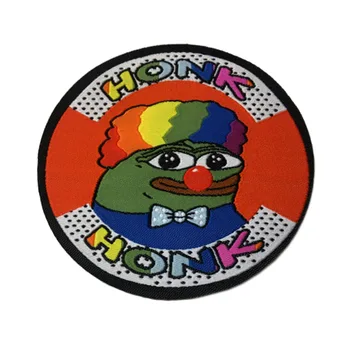 

3'' Honkler the Clown Frog Woven Patch Pepe Honk Honk Rainbow Embroidered iron on Patch