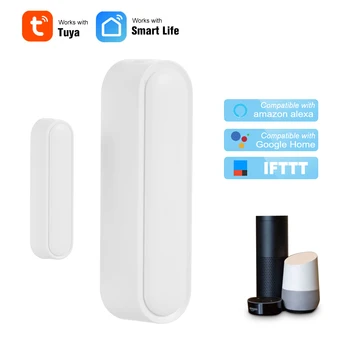 

Smar tWIFI Door Sensor APP Control Smart Home Security Alarm Sensor Switch Wireless Detector Compatible with Alexa Google Home