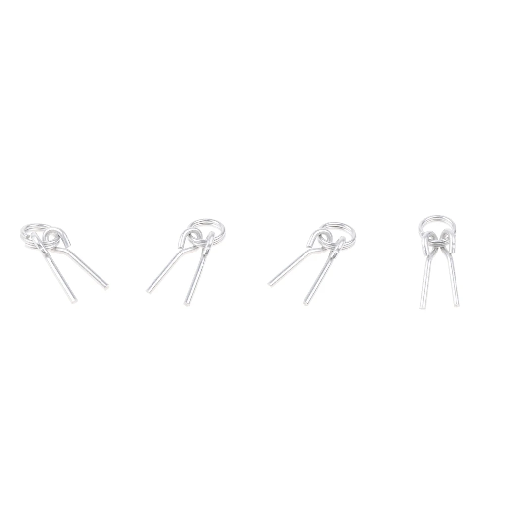 4x 65mm Awning / Tent Pole Ring With 2 Pins - For Outdoors Camping / Touring
