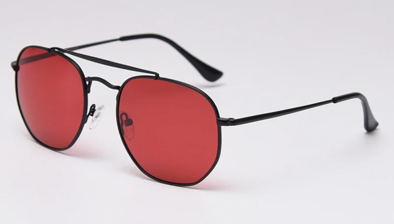 red lens Peekaboo, женские поляризационные солнцезащитные очки, квадратные, лето, uv400, высокое качество, черные, красные, мужские солнцезащитные очки для вождения, металлическая оправа - Цвет линз: red lens