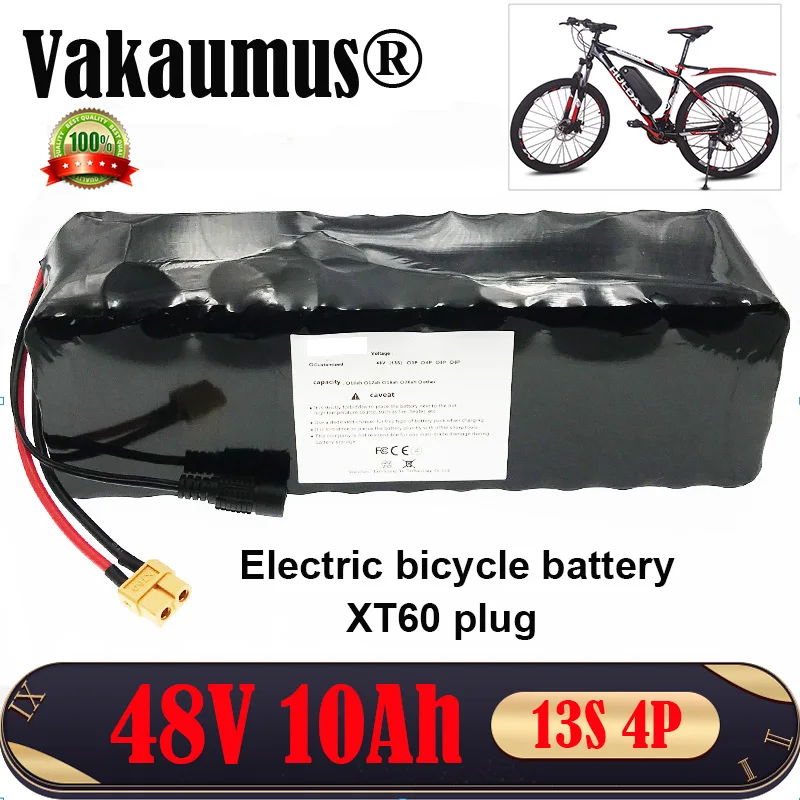 

Vakaumus 48V Electric Bicycle Lithium Battery 10Ah/10000mah 18650 battery pack with bms for powerful electric motorcycle ebike