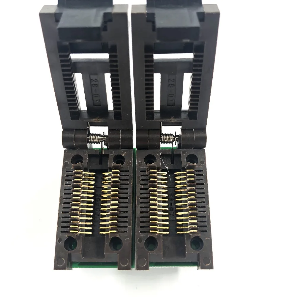  SOP28 SOIC28 SO28 to DIP28 Pitch 1.27mm Body Width 7.5mm IC Test programming socket 300mil clamshel