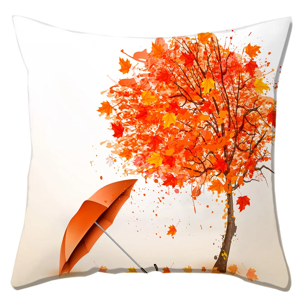 Boniu кленовый лист печатных чехлы на подушки для дома с оранжевыми листьями размером 45*45 см мягкие наволочка из полиэстера диван-кресло кровать наволочка