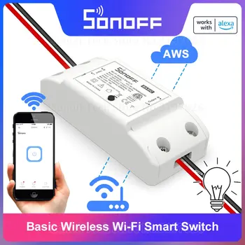 ITEAD Sonoff الأساسية R2 واي فاي لتقوم بها بنفسك الذكية اللاسلكية التحكم عن بعد التبديل الذكية وحدة إضاءة المنزل العمل مع أليكسا جوجل المنزل eWeLink