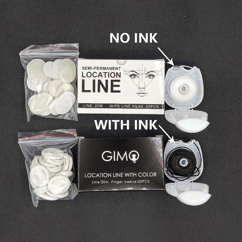 

New Tattoo PMU Microblading MAPPING STRING Pre-Inked Eyebrow Marker thread Tattoo Brows Point 20m location Line with Color