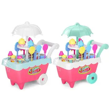 

Baby Cartoon Pretend Play Sweet Shop Candy Cart Toys Graceful and Beautiful Simple Multipurpose Set Ice Cream Role Play