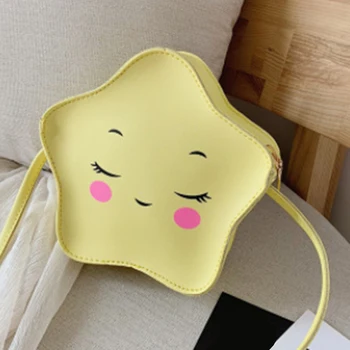 

PU Leather Star Mini Crossbody Bag for Girls Lovely Children's Purse Kids' Zipper Small Shoulder Bag Stars Messenger Bag