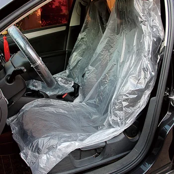 

100pcs SET Universally Disposable Car Soft Seat Shifting Lever Steering Wheel Covers Plastic Waterproof Care Cleaning Beauty