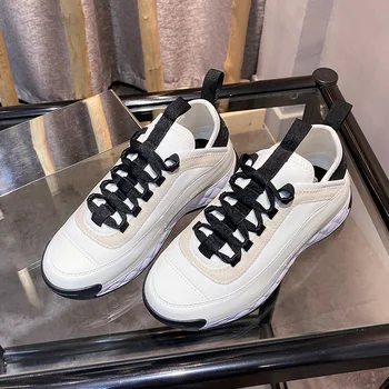 

Sports Shoes Women Genuine Leather Lace-up Breathable Casual Shoes Zapatos De Mujer Women Platform Sneakers Luxury Designer