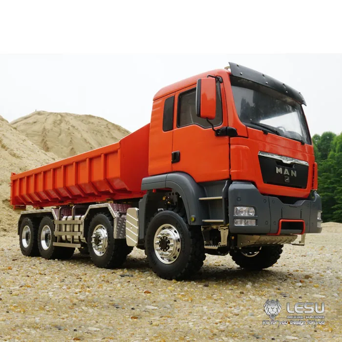 Гидравлический самосвал LESU 1/14 MAN TGS 8*8 Радиоуправляемый грузовик рулон вкл/выкл Tmy