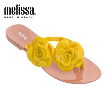 

Melissa Flower Flip Flop Sweet 2020 New Women Slippers Brand Jelly Shoes Melissa Brazilian Female Jelly Shoes Flip Flop