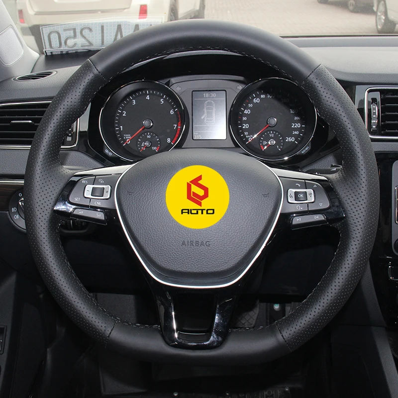 Оплетка на руль для Volkswagen VW Golf 7 Mk7 New Polo 2014 2015 2016 2017 из оригинальной кожи|Чехлы руль|