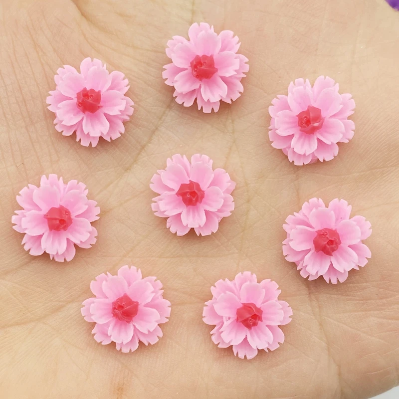 82Pcs New Resin Cute Mixed Mini Flowers Flatback  Scrapbooking Hair Bow Center Embellishments DIY Accessories G42