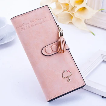 

Women Wallets New Fashion Women's Wallets PU Tassel Zipper Leather Wallet Women's Long Design Card Holder Coin Purse