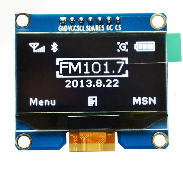 

A7-- 1.54" 1.54 inch White OLED Display Module 128x64 SPI IIC I2C Interface OLED Screen Board 3.3-5V UART