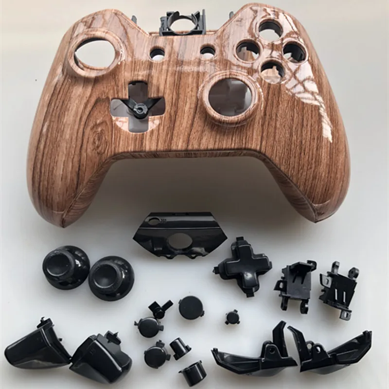 

Custom Hydro Dipped Wood Grain Patterned Replacement Full Housing Shell Case Kits Buttons For Xbox one Controller Not for 3.5MM