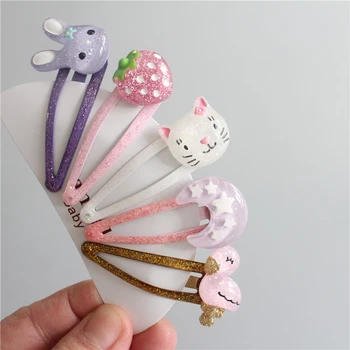 

5PCS Cartoon Lovely Animal Strawberry BB Clips Kids Hairpins Baby Hair Clips Headdress Girls Hair Accessories Children Headwear