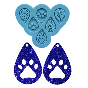 

Earrings Pendant Epoxy Resin Mold Keychain Silicone Mould DIY Crafts Polymer Jewelry Making Tools