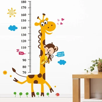 

Cartoon Giraffe Wall Sticker Children Height Meassure Wallpaper Adhesive Wall Decals Art Mural Kids Room Bedroom Decor