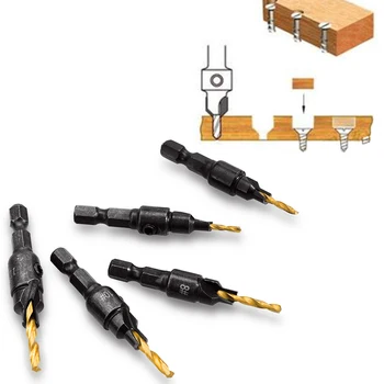 

1/4\\\\\\\\\\\\\\\" Hex Shank Countersink Drill Bits Reamer Chamfer Drilling Power Tools Kit
