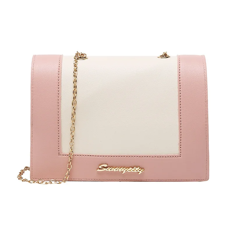 

Korean-style Contrast Color Women's Shoulder Square Sling Bag 2019 Summer And Autumn New Products Shoulder Chain Change Small Ba