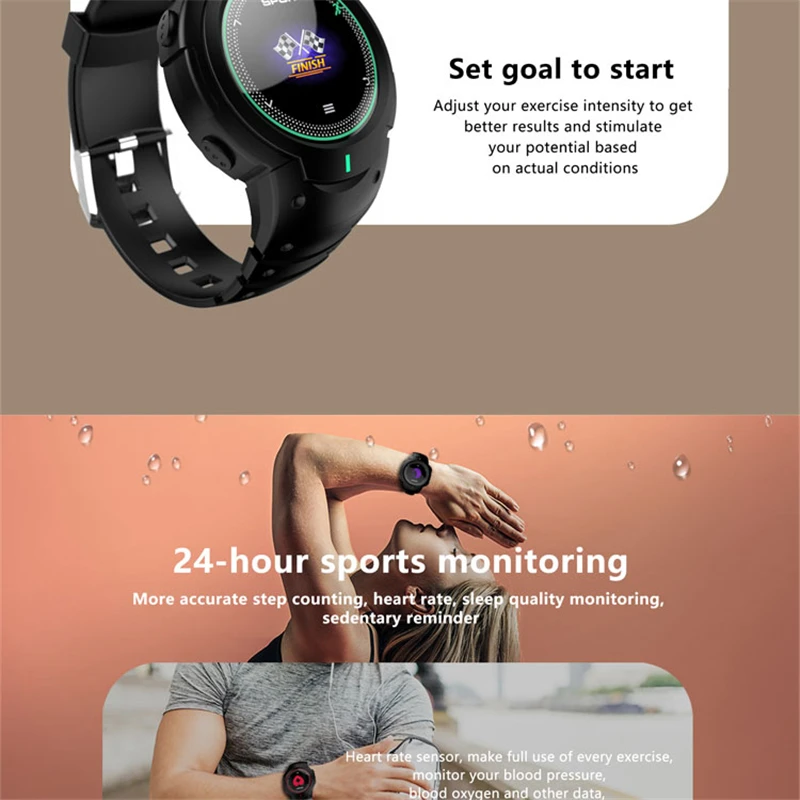 ESEED F13 SmartWatch водонепроницаемый IP68 Bluetooth трекер монитор сердечного ритма трекер сна для android iOS спортивные Apple Смарт часы