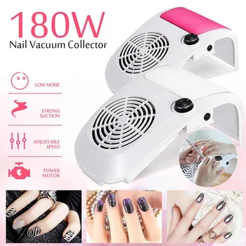 

Nail Dust Remover Suction Collector Manicure Machine Nails Vacuum Cleaner Adujstable Speed with 2 Dust Collecting Bags Low Noise
