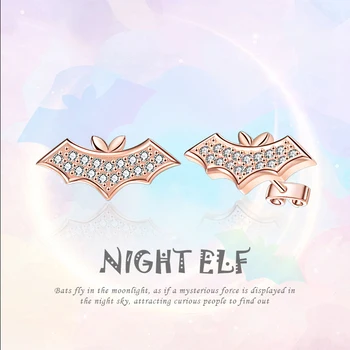 

SG 925 Sterling Silver color Rose gold bar Stud earrings for Women white Shiny zircon Small Earrings Fine Jewelry Free shipping